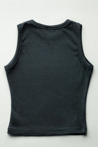 Camiseta sin mangas de algodón acanalado para mujer, con bordado personalizado, cuello liso, ajustada para gimnasio, ¡la más vendida! - Product Image 2