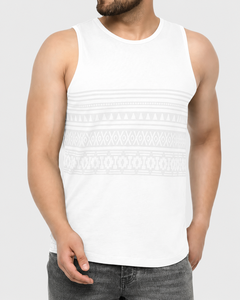 Camiseta sin Mangas con Estampado Geométrico para Hombre, Cuello Redondo, Transpirable, Ecológica, Antiencogimiento, Ropa Casual - Product Image 2