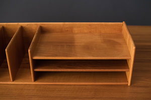 Minimalist Teak Wood Desk Organizer with Paper Tray - Aqdus Saleem - Product Image 1