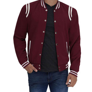 Chaquetas Varsity para Hombre con las Mejores Características, Material Suave, Diseño Moderno, Color Granate, Chaqueta Varsity para Hombre - Product Image 3
