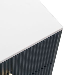 Credenza Moderna TREXM Giallo Ambra con Gambe in Metallo Dorato e Piano in Marmo, Ante in Vetro Temperato, Mobile Buffet in MDF - Product Image 1