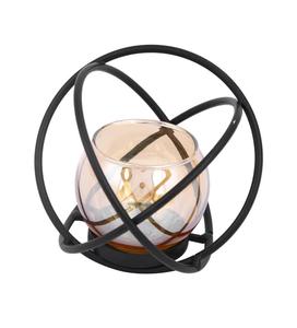 Portavelas Moderno de Hierro con Esfera de Vidrio y Anillos Entrecruzados para Decoración del Hogar - Product Image 4