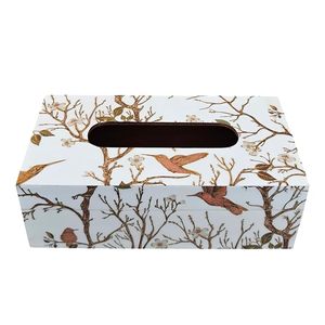 Boîte à mouchoirs et porte-serviettes rectangulaire moderne en bois imprimé, écologique, avec fente de distribution pour la maison, le restaurant, l'hôtel, la voiture - Product Image 2