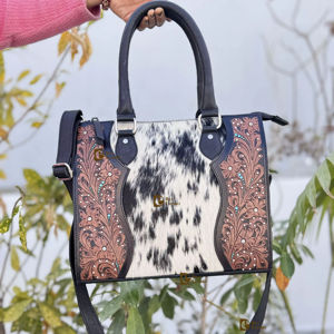 2026 High Quality Hand <b>Tooled</b> Carving Leather <b>Tote</b> <b>Bag</b> Cowhide Fur Gypsy Boho Vintage Handmade Cross body Shoulder <b>Bag</b> - Product Image 1