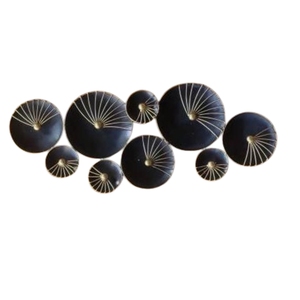 Luxury Modern Metal <b>Wall</b> Art <b>Decor</b> Black and Gold Round Leaf Design Sculpture for Living Room Hotel Office <b>Wall</b> <b>Hanging</b> <b>Decor</b> - Product Image 1