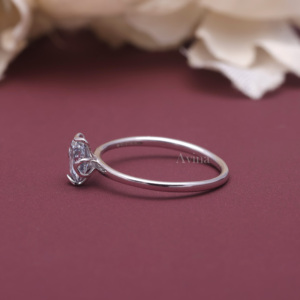 Anillo de Diamante Cultivado en Laboratorio con Certificado IGI, Oro Blanco/Rosa y Amarillo de 18K, Corte Pera Azul, Anillo de Compromiso Solitario para Mujer - Product Image 5