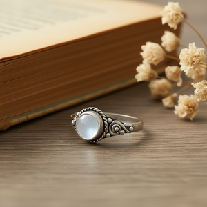 Dainty Moonstone Fashion <b>Ring</b> 2.4 Grams Weight - Product Image 3