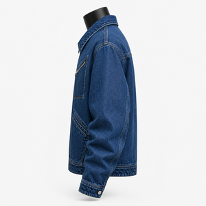 Chaqueta vaquera personalizada para hombre, estilo vintage, con cremallera, informal, estilo streetwear, fabricante OEM ODM - Product Image 5
