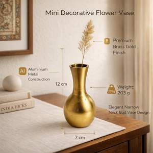 Mini Florero Decorativo Dorado de Aluminio para Mesa, Sala de Estar, Oficina y Centro de Mesa - Product Image 2