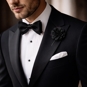 Pin de Solapa con Diseño Floral para Hombre |   Aleación de Zinc Esmaltada y Duradera |   Broche de boutonnière hecho a mano con colores personalizables para novio de boda o eventos formales - Product Image 4