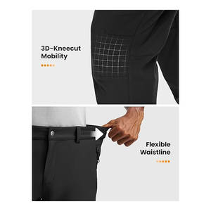 Pantalon de ski pour homme doublé en polaire, résistant à l'eau, pour la randonnée, l'hiver, les activités de plein air, pantalon softshell isolé, chaud, pour le snowboard, pour les températures froides - Product Image 5