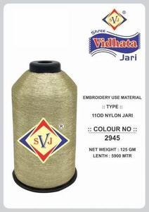 SHREE VIDHATA JARI High Strength Silver Metallic Nylon 2945 Denier MX-Type Zari <b>Yarn</b> 110D 5900 MTR for Textile Industry - Product Image 3