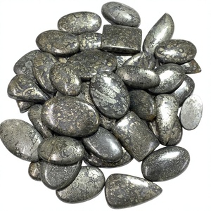 Rida Creations IGI Certified Natural Silver Oval Cabochon <b>Marcasite</b> Loose Gemstone for Jewelry Making Model RC MARC5480 - Product Image 1