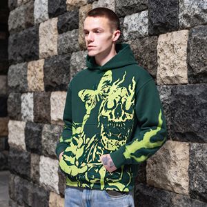Sudadera con Capucha y Logotipo Personalizado, Algodón Grueso, Ropa Urbana, Fabricante, Proveedor OEM, Estampado de Calavera y Mariposa - Product Image 3