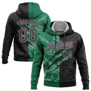 Sweat à capuche pour homme personnalisé avec nom, numéro, motif graffiti, sublimation, polyester, vêtements de sport décontractés, vêtements d'automne - Product Image 4