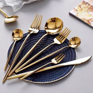 Ensemble de couverts en acier inoxydable doré de qualité supérieure, style européen, durable, compatible lave-vaisselle, pour restaurants, location de mariage, vente en gros - Product Image 5