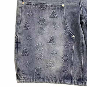 Summer Custom Logo High Quality Jorts <b>Stretch</b> Washed Vintage Baggy Denim Shorts <b>Men</b> Trendy Casual - Product Image 4