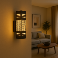 Lampe murale LED CM Decor en acier/inox à commande tactile, blanc chaud, design japonais moderne, étanche pour usage intérieur/extérieur, couloir