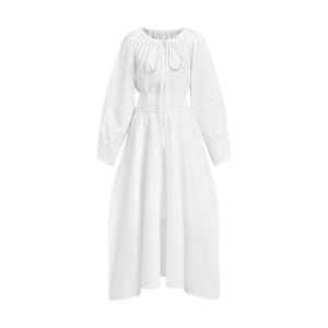 Robe plissée blanche Serein 100 % coton de haute qualité pour femme, coupe évasée, style élégant et décontracté, services ODM, fabrication sur mesure - Product Image 1