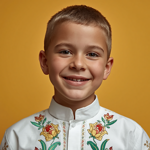 Kids Embroidered <b>Thobe</b> Long Sleeve Islamic Jubba Robe Traditional Cotton Boys Muslim Wear Decorative Stitching Children Outfit - Product Image 4