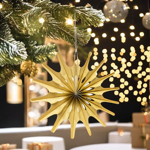 Wholesale Printed <b>Paper</b> Fans Flat <b>Honeycomb</b> Style for Christmas Party and Event <b>Decorations</b> Supplies - Product Image 1