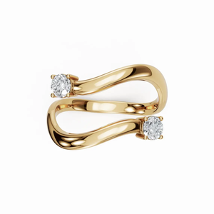 14K Gold Diamond Wrap <b>Ring</b> Lab Grown Diamond Open <b>Ring</b> Spiral Bypass <b>Ring</b> Diamond Wedding <b>Ring</b> Diamond <b>Adjustable</b> <b>Ring</b> - Product Image 1