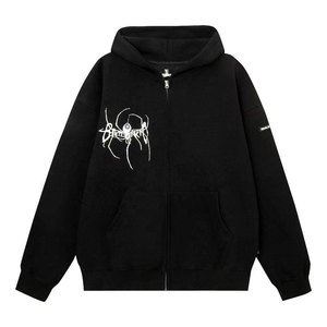 Sudadera con Capucha y Cremallera Wearpex Personalizada con Estampado de Araña Hip Hop, Holgada, Informal, para Parejas, Talla Grande, 100% Algodón - Product Image 1