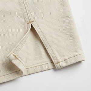Jupe courte en jean taille haute pour femme, couleur unie, style décontracté avec poches, à porter toute l'année - Product Image 6