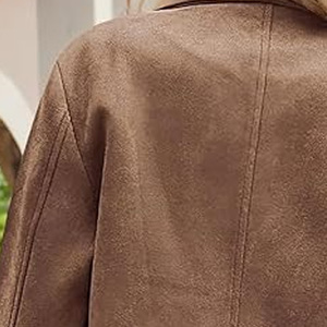 Veste en daim pour femme au design personnalisable, fermeture éclair sur le devant, manches longues, collection hiver, veste en daim pour femme de qualité supérieure - Product Image 5