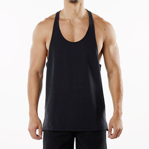 <b>Men's</b> <b>Black</b> Sleeveless <b>Tank</b> <b>Top</b> O-Neck Knitted Solid Color Breathable Casual Fitness Wear - Product Image 1