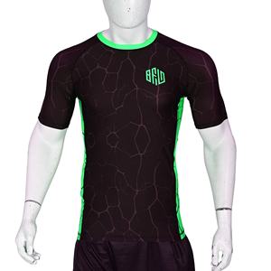 Hombres transpirable Jiu Jitsu Rashguard sublimación completa impresa MMA Gymwear manga corta Fitness entrenamiento diseño - Product Image 1