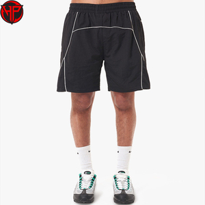 Pantalones Cortos Deportivos Transpirables para Hombre, Negros, para Entrenamiento Atlético, con Bolsillos, Cordón Ajustable, Cintura Alta, Logotipo Personalizado - Product Image 1