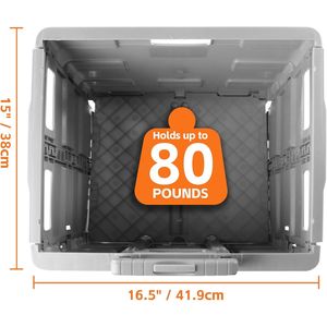 Carrello Pieghevole Multiuso con Ruote, Capacità 80 lb, Manico Telescopico, Cassa in Plastica Resistente, Carrello Pieghevole per Trasporto - Product Image 3