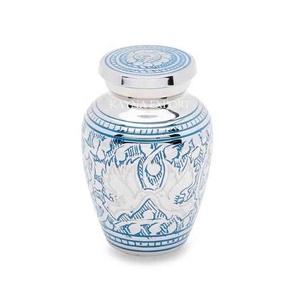 Venta directa de fábrica Urna de cremación de metal personalizada Diseño de etiqueta privada OEM para recuerdo de cenizas humanas para suministros funerarios de bebés - Product Image 6