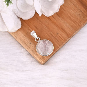 จี้มูนสโตนทรงกลมทำมือ เงินแท้ 925 สไตล์คลาสสิกวินเทจ เครื่องประดับแฟชั่นงานแต่งงานแบบอินเดีย - Product Image 4