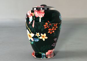 American Style Adult Cremation <b>Urns</b> New Flower Design Metal Brass and Aluminium with Velvet Bag for Human Ashes - Product Image 3
