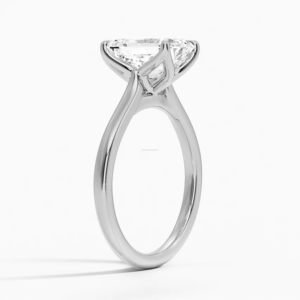 Anillo de Compromiso y Boda Minimalista con Diamante Cultivado en Laboratorio, Corte Esmeralda de 2 Quilates, Certificado IGI, Oro Blanco de 14K para Mujer - Product Image 2