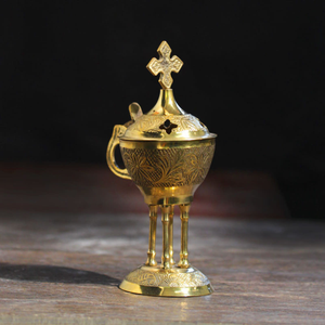 Brûleur d'encens minimaliste en laiton - Décoration religieuse écologique pour la maison, idéal pour la méditation et la prière - Product Image 5