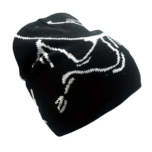Gorro de Punto Negro con Bordado de Pato Blanco, Unisex, Estilo Casual, Talla Adulto 56-58CM - Product Image 3