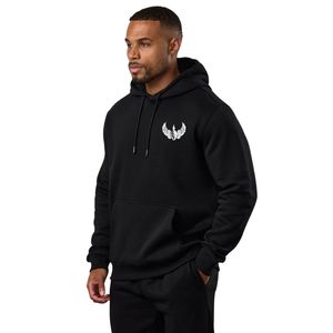 Sweat-shirt à capuche noir pour homme, pull décontracté en polaire, manches longues, vêtements de sport, mode hiver - Product Image 1