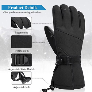 Sturdy Grip Wears Custom Made Heated <b>Ski</b> <b>Gloves</b> Waterproof Zipper Cuff Leather Pu Leather Guaranteed For Mens - Product Image 2