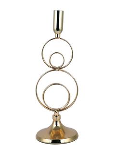 Golden <b>Brass</b> <b>Candlestick</b> Holder Circular Design Home Decoration Durable Metal Table Top Decor - Product Image 3