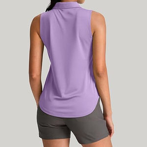 New Arrival Woman Yoga Top Sports Gym Clothing Athletic Sleeveless Stand Collar Zip up Workout Vest - Product Image 3
