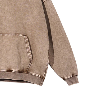 Sudadera con Capucha Oversize de Manga Larga y Hombros Caídos para Mujer, Lavado Ácido, Servicio OEM, Sudadera de Algodón de la Mejor Calidad para Mujer - Product Image 4