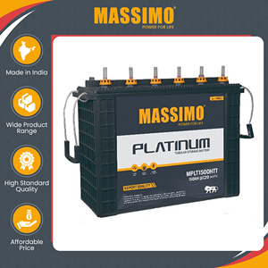 Affordable Price Premium Quality India Made MASSIMO 12V <b>Tall</b> Tubular <b>Storage</b> Lead Acid Battery of 150AH for Home Applications - Product Image 2