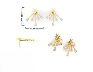 Ensemble de boucles d'oreilles en or plaqué de qualité supérieure avec pierres AD pour femmes, bijoux de mode pour mariage et fête, disponible à la vente - Product Image 3
