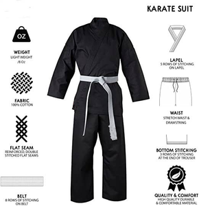 Vêtements d'arts martiaux en tissu noir à fleurs, uniforme de karaté tendance, Sajjad Internationals - Product Image 5