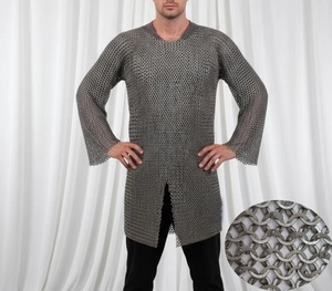 Camisa de armadura de malla completa con diseño 3D soldado en hierro, ropa de armadura antigua, forma redonda, armadura de moda, artesanía en metal. - Product Image 3