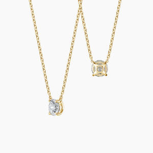 Collar con Colgante de Diamante Redondo con Engaste Solitario - Product Image 2