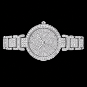 Montre-bracelet de luxe en acier inoxydable argenté, sertie de moissanite ronde, style Hip Hop, bijou de mode haut de gamme, objet de collection - Product Image 2